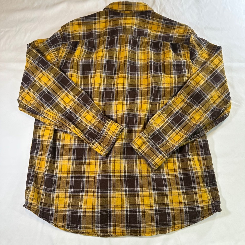 George Long Sleeve Plaid Flannel Men's XL Button Down 100% Cotton Cabincore Eco - Picture 7 of 7